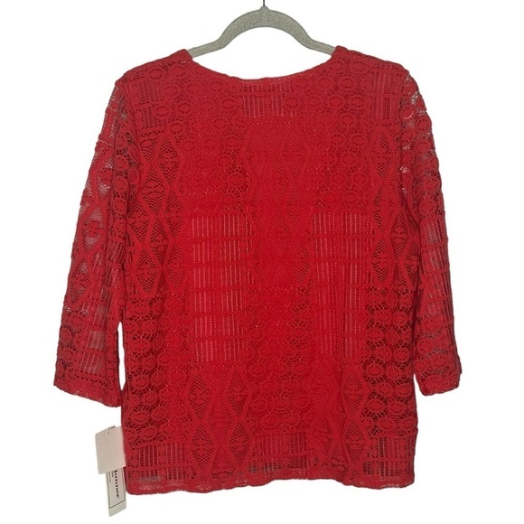 Alfred Dunner Coral Crochet Blouse NWT - Picture 2 of 11